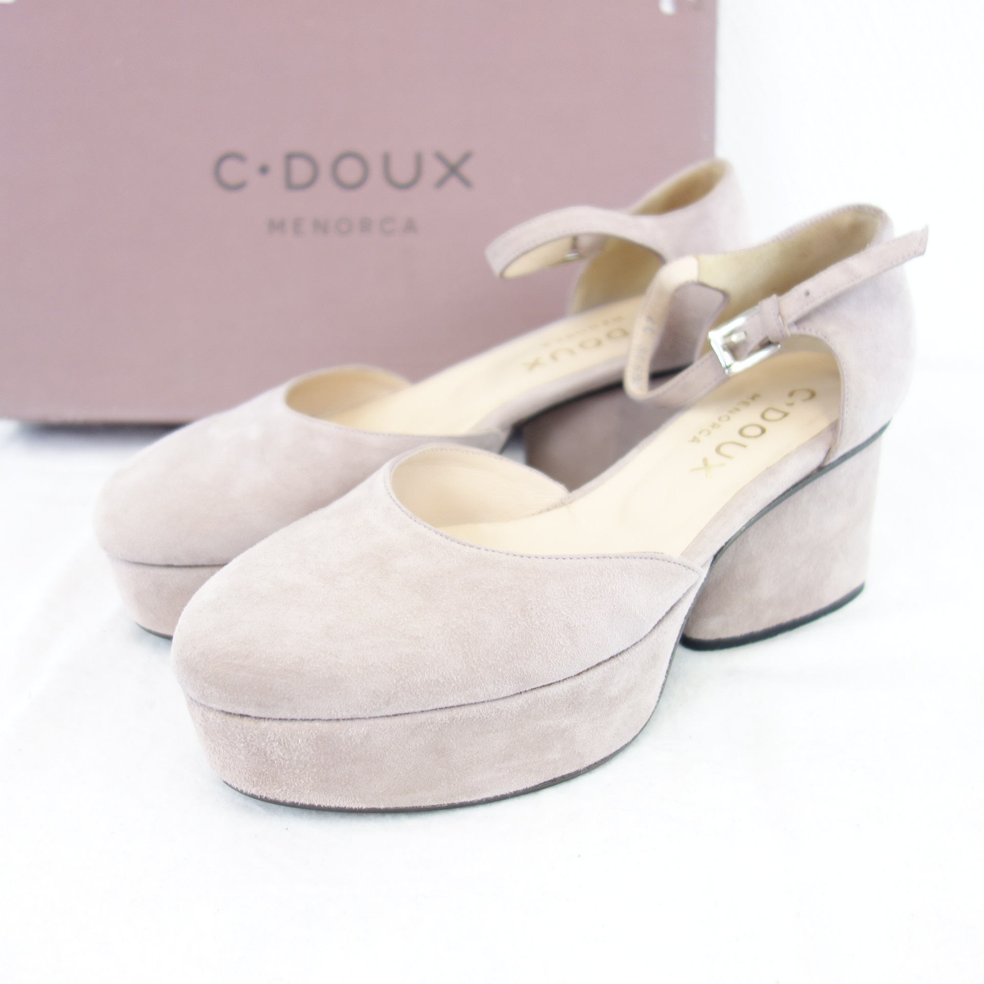 C DOUX C.doux Damen Schuhe Plateau Pumps Sandaletten Slingback Wildleder Lavendel